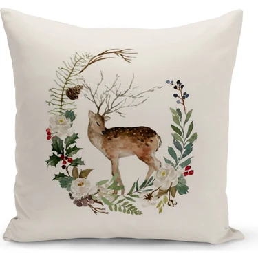 Bertille Home Yılbaşı Serisi Çift Tarafı Dijital Baskılı Kırlent Kılıfı (Christmas Noel Cushion