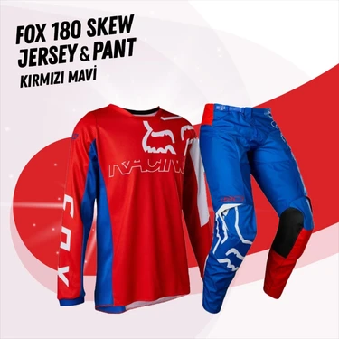 Fox 180 Skew Kırmızı Mavi Jersey Pantolon