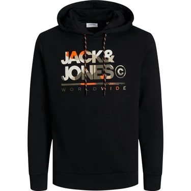 Jack & Jones Jack Jones Yazı Baskılı Kapüşonlu Erkek Sweatshirt