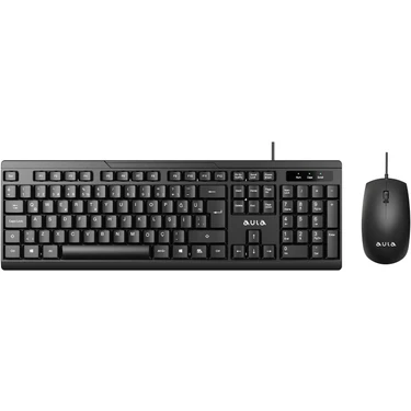 Aula AC101 Kablolu Türkçe Q Klavye ve 1200 DPI Optik Mouse