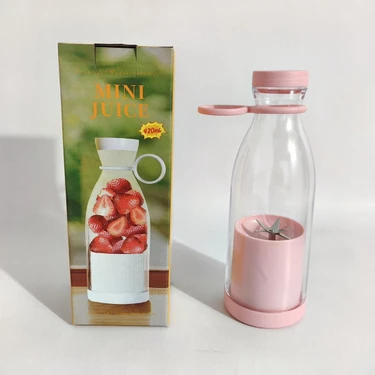 Taşınabilir Şarjlı Bıçaklı El Blenderi 380ML Milkshake ve Smoothie Içecek