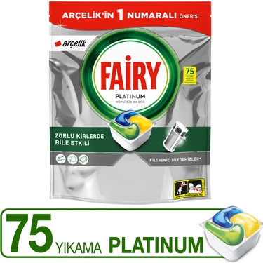 Fairy Platinum Bulaşık Makinesi Deterjanı 75’li  Arçelik Özel