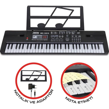 Jwin MK-1261B 61 Tuşlu Elektronik Org (Etiket. Adaptör