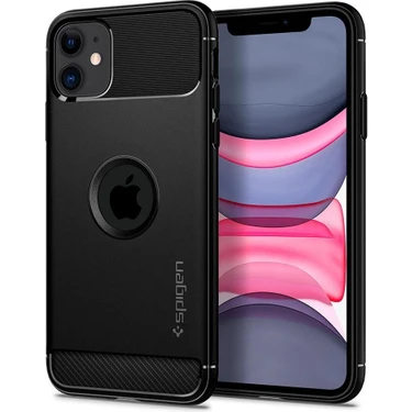 Spigen iPhone 11 Kılıf Rugged Armor Black -