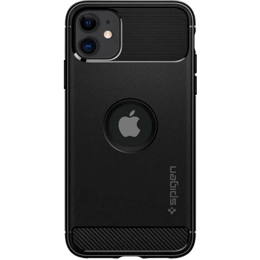 Spigen iPhone 11 Kılıf Rugged Armor Black -