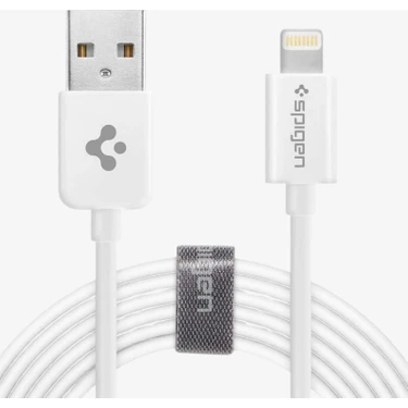 Spigen Essential Lightning to USB-A (2 Metre) Şarj/Data Kablosu MFI Lisanslı C20LS White -