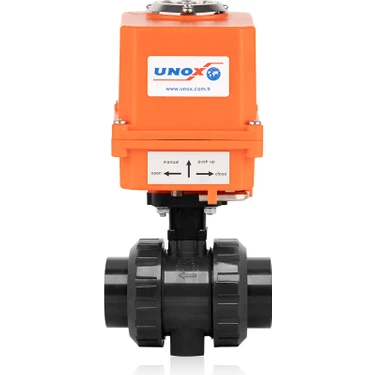 Unox Ø50 220V Ac Elektrik Aktüatörlü U-Pvc Küresel Vana Su