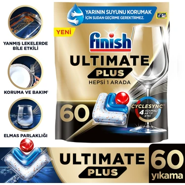 Finish Ultimate Plus 60 Kapsül  Bulaşık Makinesi Deterjanı Tableti (1 x 60