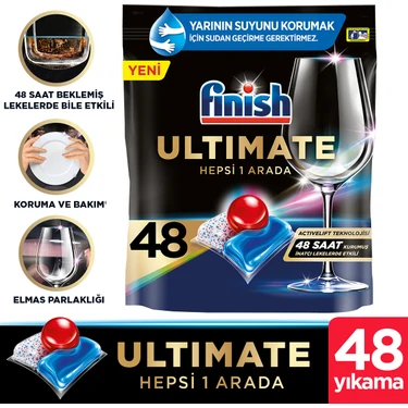 Finish Ultimate 48 Kapsül Bulaşık Makinesi Deterjanı Tableti (1 x 48