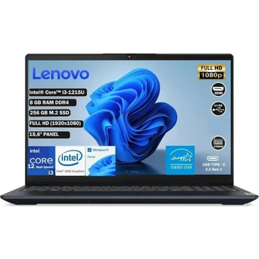 Lenovo Ideapad 3 I3-1215U 8 GB 256 GB SSD 15.6'' Full HD W11H Taşınabilir Bilgisayar