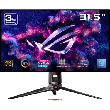 Asus Rog Swıft PG32UCDP 31.5 OLED Dual Mode (4K-240HZ/FHD-480HZ) Gamıng 3840X2160 0.03MS