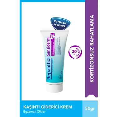 Bepanthol Sensiderm Onarıcı Krem 50 gr - Unisex, Kaşıntıyı Gideren ve Hassas Ciltler İçin