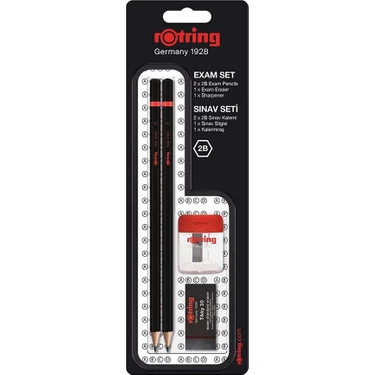 Rotring Sınav Seti 2'li 2B Sınav Kalemi+ Silgi+