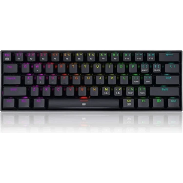 Redragon K630-RGB Kablolu Mekanik Klavye Blue Switch Oyun İçin Siyah Renkli