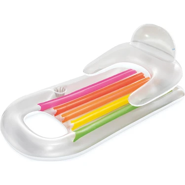 intex Şişme Havuz Deniz Yatağı - Sultan Yatağı - Bardaklıklı - Gümüş