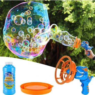 Yumuşak Vantilatörlü Bubble In Bubble Baloncuk Tabancası Köpük Makinesi Baloncuk Makinesi Dinozor