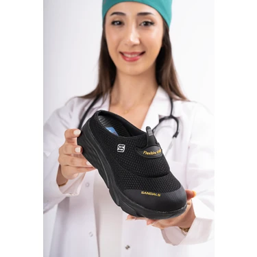 Sandal Spor Kadın Dolgu Taban Ortopedik File Sabo Doktor Hemşire Hastane Aşçı Terliği SS001-0278