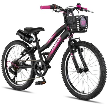 Trendbike Mistral L 20 Jant Vites Çocuk Bisikleti 6-9 Yaş Kız Çocuk Bisikleti Siyah-Fuşya