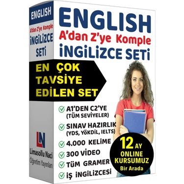 Limasollu Naci Öğretim Yayınları İngilizce Eğitim Seti Kelime Gramer Öğrenme Konuşma Sınav Hazırlık