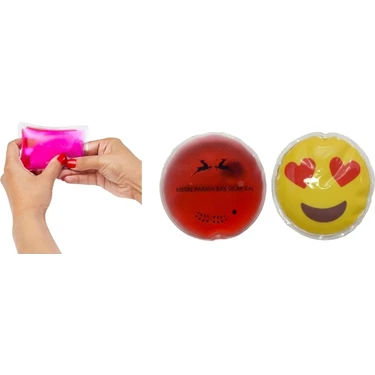 Emoji Kırmızı Ceylan Cep Sobası,el Isıtıcı,2 Adet Sıcak Su Torbası Pvc