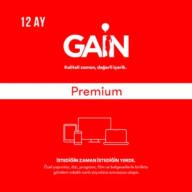 Gain Medya 12 Aylık Premium Abonelik Dijital Platformda Sınırsız İzleme
