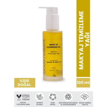 Bade Natural Makyaj Temizleme Yağı Jojoba ve Skualan Içerikli %100 Doğal ve Vegan 100