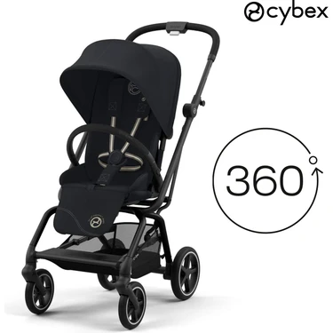 Cybex Eezy S Twist+2 (Black) Kabin Boy 360 Derece Dönen Tek Elle Katlanan Travel Sistem Bebek