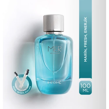 Imprime Mer EDP Erkek Parfüm 100ml | Marin ve Fresh | Deniz, Bergamot, Nilüfer, Paçuli, Sandal