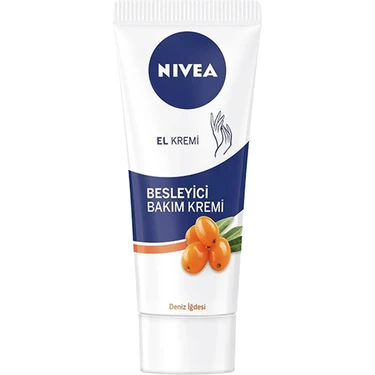Nivea El Kremi 75 ml Deniz İğdesi ve E Vitamini İçerikli Besleyici Hızlı Emilim