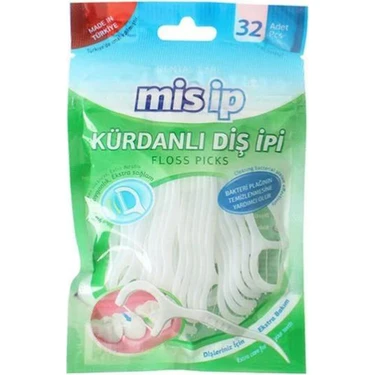 Misip 32'li Kürdanlı Diş İpi Kolay Kavrama Özelliği ile Diş Plağını