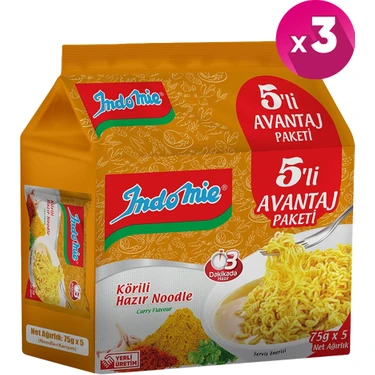 Indomie 5'li Paket Körili Noodle x 3