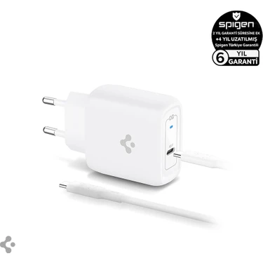 Spigen 45W GaN USB-C Adaptör + USB-C Örgü Şarj Kablo - Samsung PPS 2.0 Destekli Hızlı Şarj Aleti ve