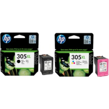 HP 305XL Orijinal Siyah ve Renkli Kartuş Seti 240 Sayfa Siyah 200 Sayfa