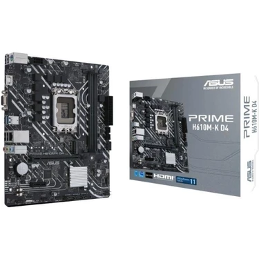 Asus Prıme H610M-K D4 Ddr4 3200MHZ 1xvga 1xhdmı 1xm.2 USB 3.2 Matx 1700P (12. / 13. ve 14. Nesil