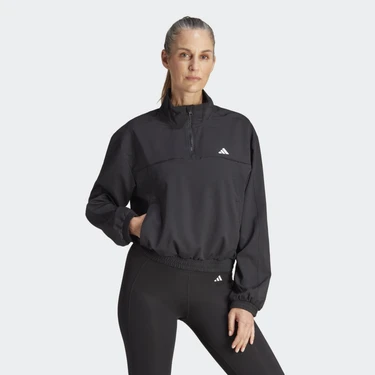 Adidas Performance HZ5636 AEROREADY Train Essentials Woven Quarter-Zip Track