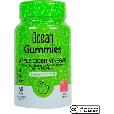 Ocean Gummies Apple Cider Vinegar 60 Adet Çiğnenebilir Form Fiyatı