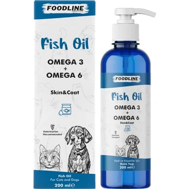 Fish Oil 200 ml | Omega 3&6 İçerikli Balık Yağı | Kedi ve Köpekler İçin Tüy ve Genel Sağlık