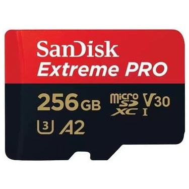 SanDisk Extreme Pro 256GB MicroSDXC Hafıza Kartı – 200MB/s Okuma, 140MB/s Yazma, UHS-I U3 V30 A2,
