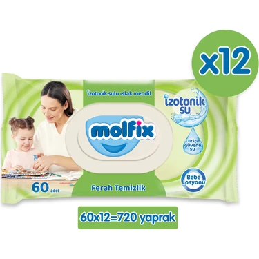 Molfix İzotonik Sulu Islak Mendil Ferah Temizlik 720