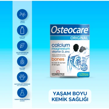 Osteocare Kalsiyum,Magnezyum, Çinko, D vitamini İçeren Kemik Sağlığı Vitamini 90