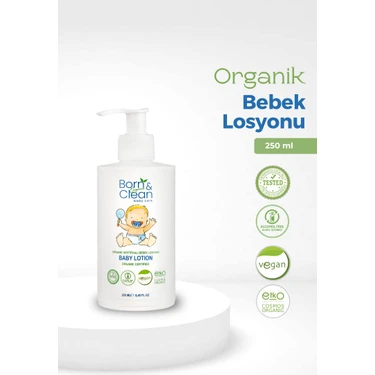 Born & Clean Organik Sertifikalı Bebek Losyonu 250