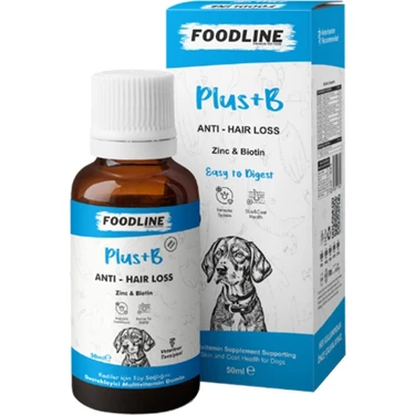 Foodline Köpekler Için Plus +B Damla 50 ml | Tüy Sağlığını Destekleyici Biotinli