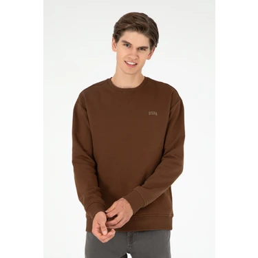 U.S. Polo Assn. Erkek Kahverengi Sweatshirt