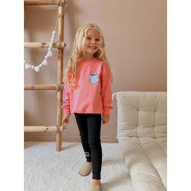 Sacro Kids Kuromi Baskılı Taytlı-Sweatshirt Mevsimlik Kız Çocuk