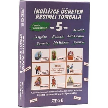 Rege Ingilizce Öğreten Resimli Tombala - 5 (Yeni