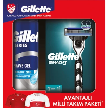 Gillette Mach 3makine 2 Yedekli + Series Tıraş Jeli 200