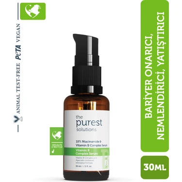 The Purest Solutions, Yenileyici ve Yatıştırıcı B Vitamini Cilt Bakım Serumu 30 Ml (%10 Niacinamide