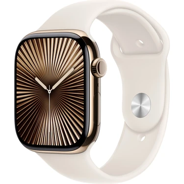 Apple Watch Series 10 GPS + Cellular, 46 mm Altın Rengi Titanyum Kasa ve Yıldız Işığı
