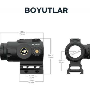 Vector Optics Paragon 1X16 Micro Prism Tüfek Dürbünü Fiyatı