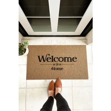 Paspas Yap Welcome Home Yazılı Kapı Önü